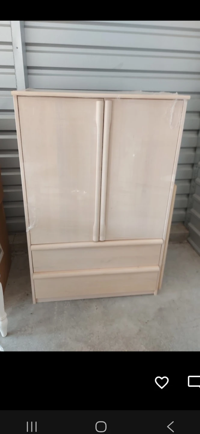 Light Wood Wardrobe with Drawers