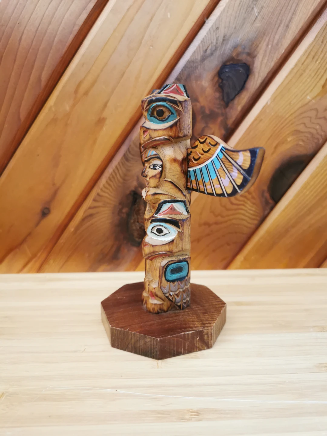 Vintage Alaska Black Diamond Totem Raven And Maiden - photo 4