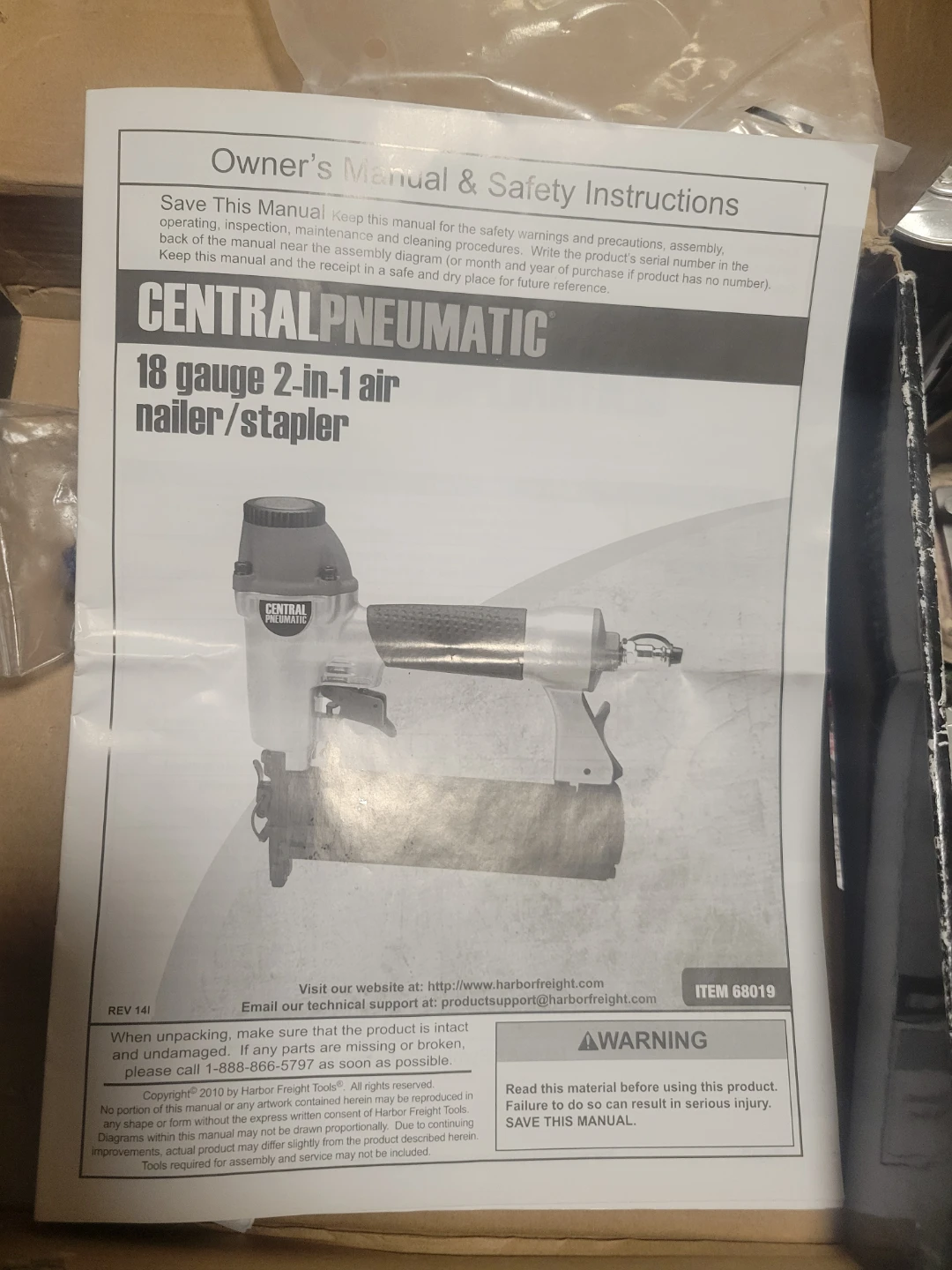 CENTRAL PNEUMATIC 18 Gauge 2-in-1 Air Nailer/Stapler - photo 4