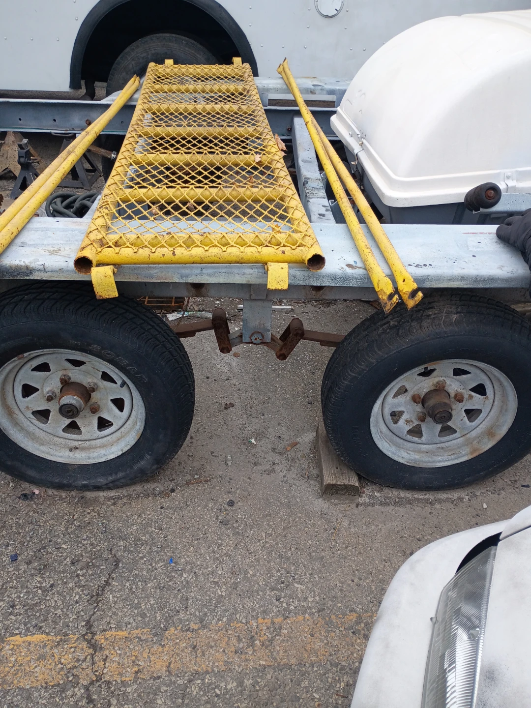 Yellow Metal Scaffolding Frame