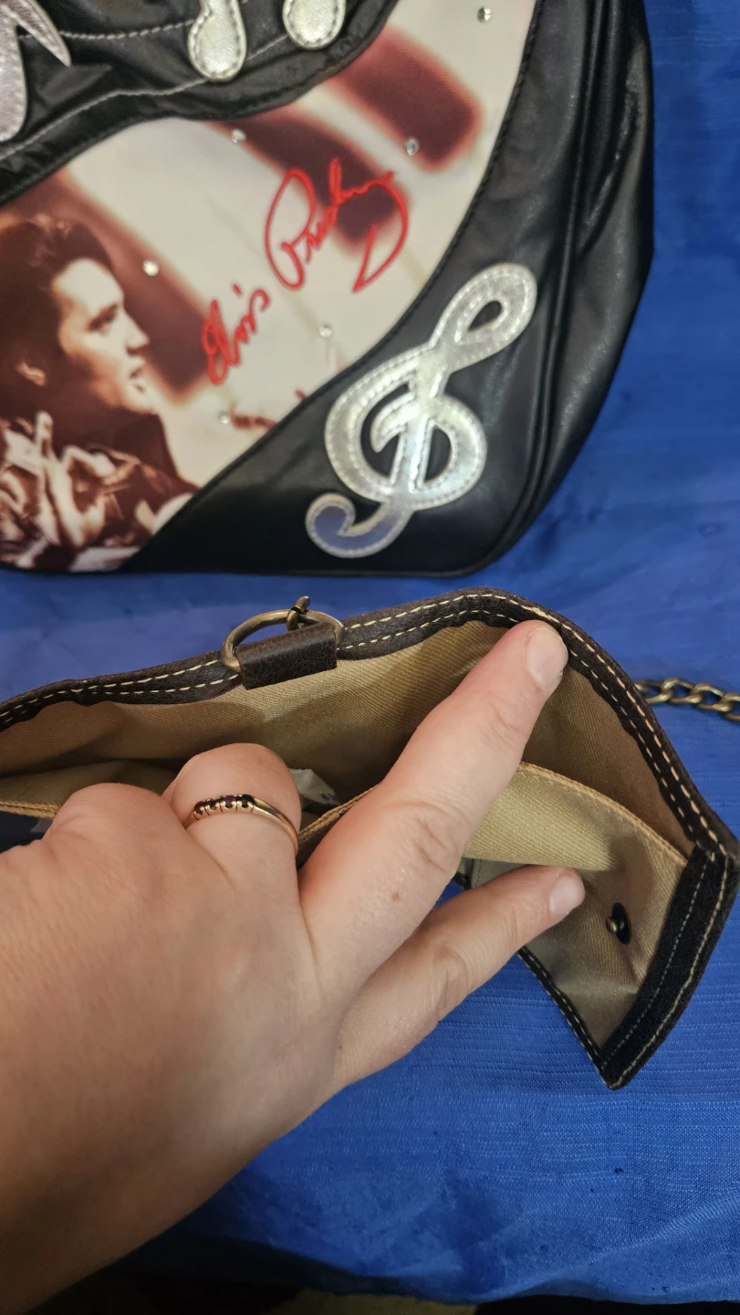 Elvis Presley Themed Black Handbag with New Wallet - photo 5