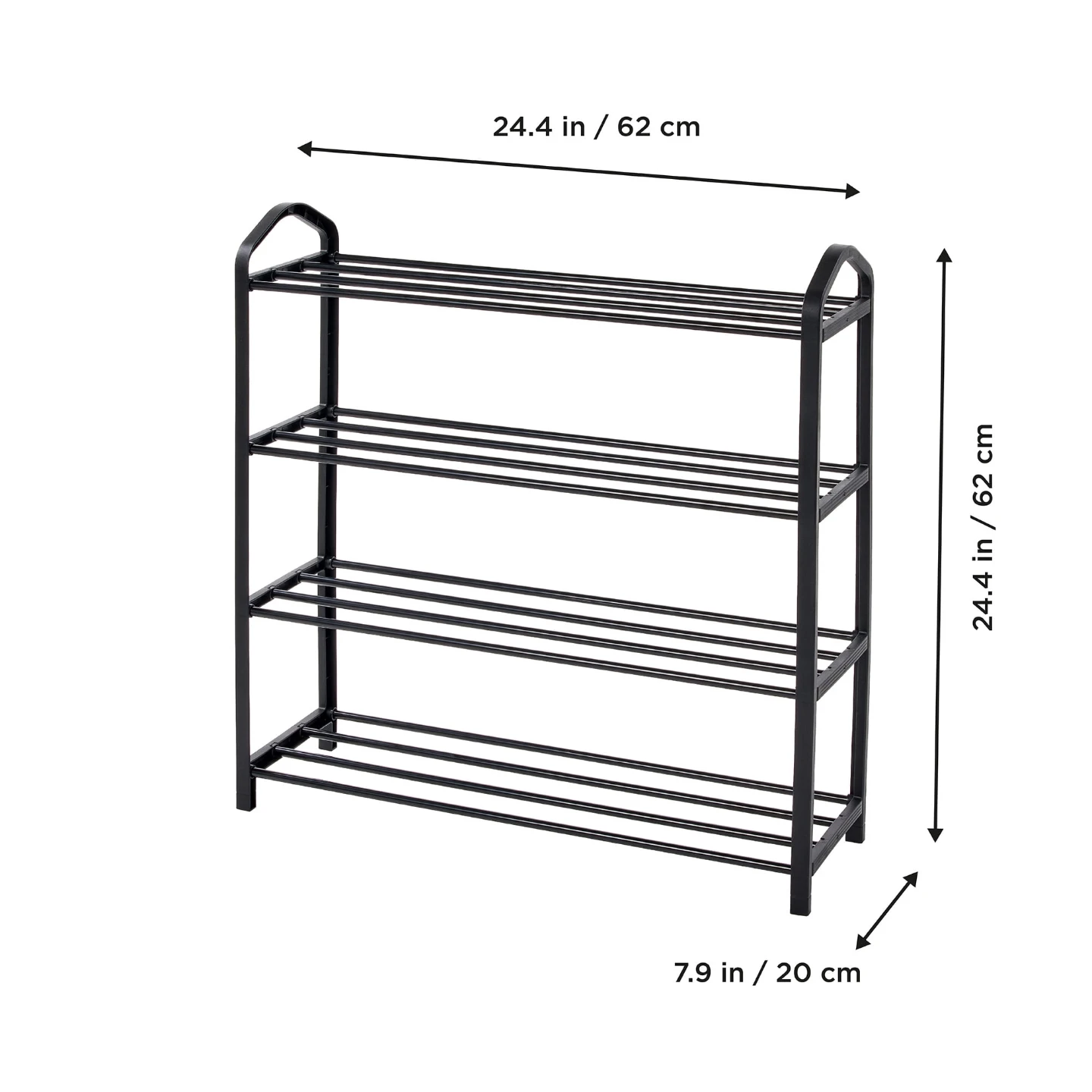 4-Tier Black Metal Shoe Rack Organizer - photo 2