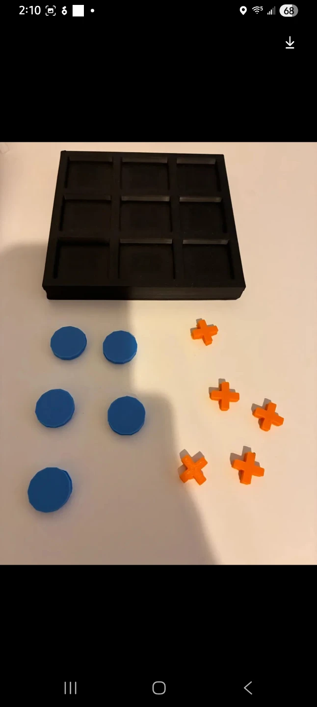 Tic-Tac-Toe Game Board with Pieces