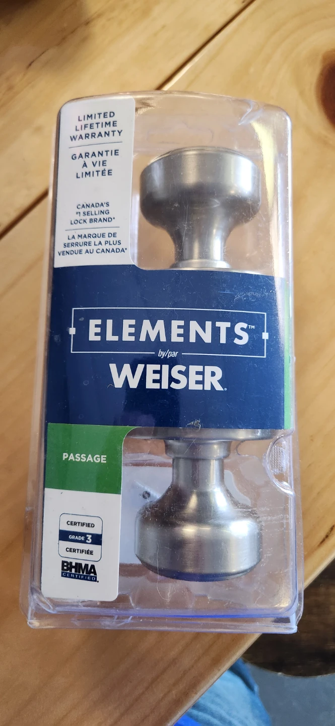 Weiser Elements Passage Door Knob - Satin Nickel