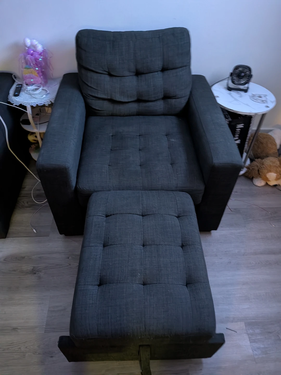 Dark Gray Sectional Sofa with Ottoman - photo 4