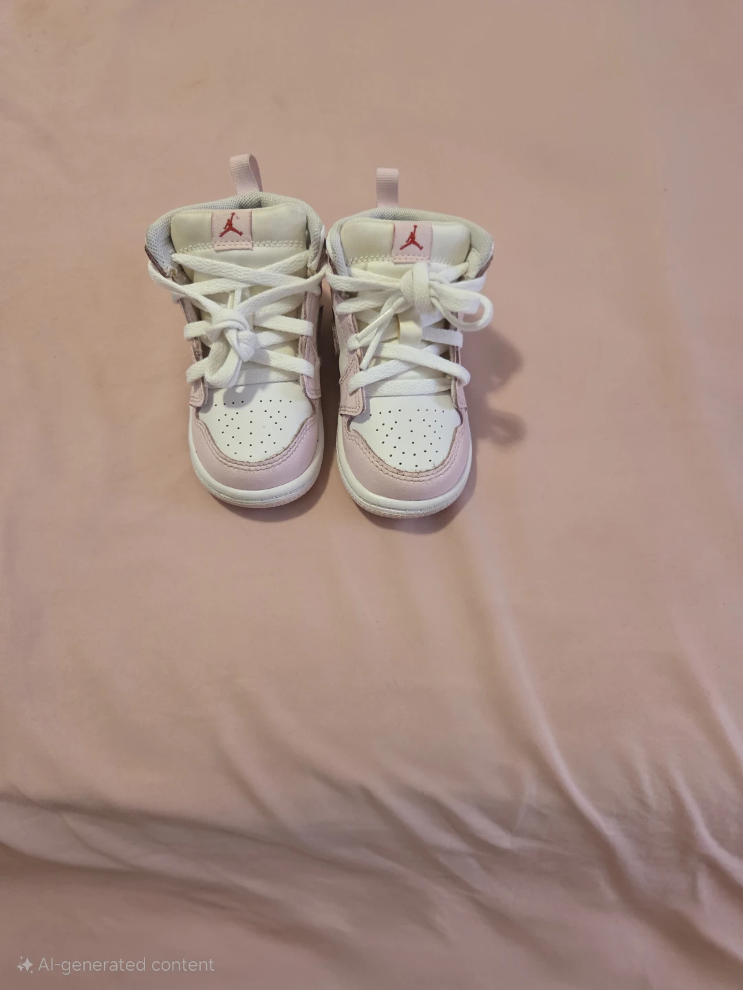 Kids Jordan 1 Mid Pink White Toddler Shoes