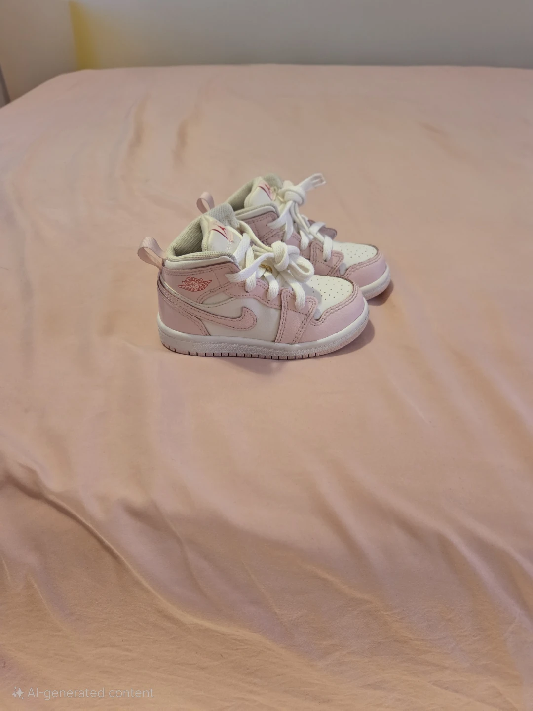 Kids Jordan 1 Mid Pink White Toddler Shoes - photo 3