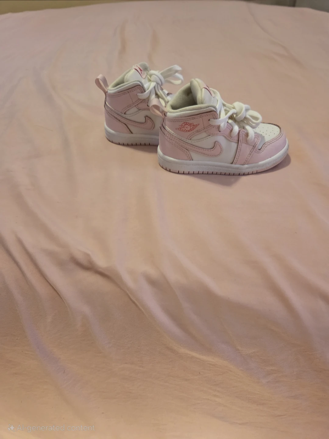 Kids Jordan 1 Mid Pink White Toddler Shoes - photo 4