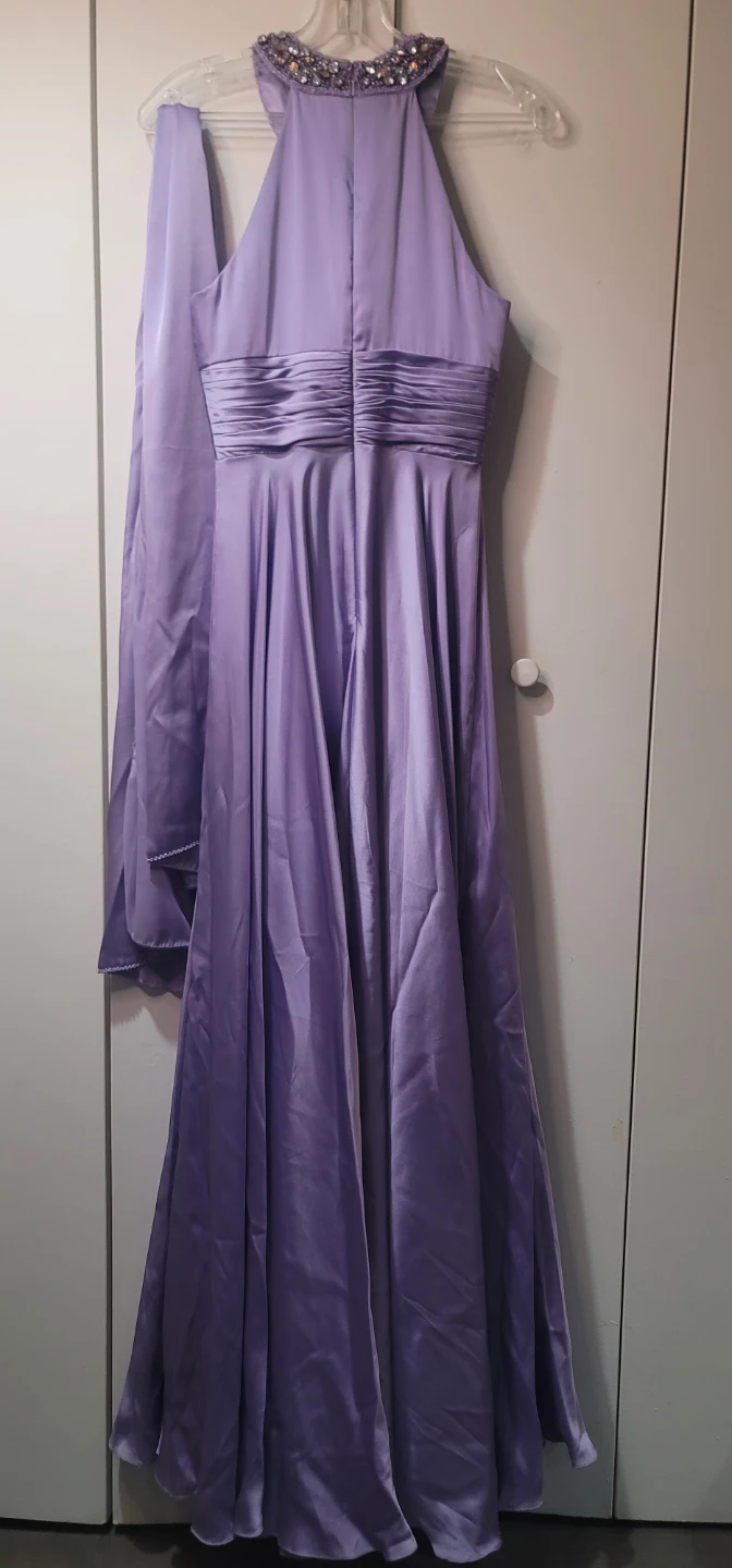 Lavender Halter Neck Beaded Formal Dress - photo 2