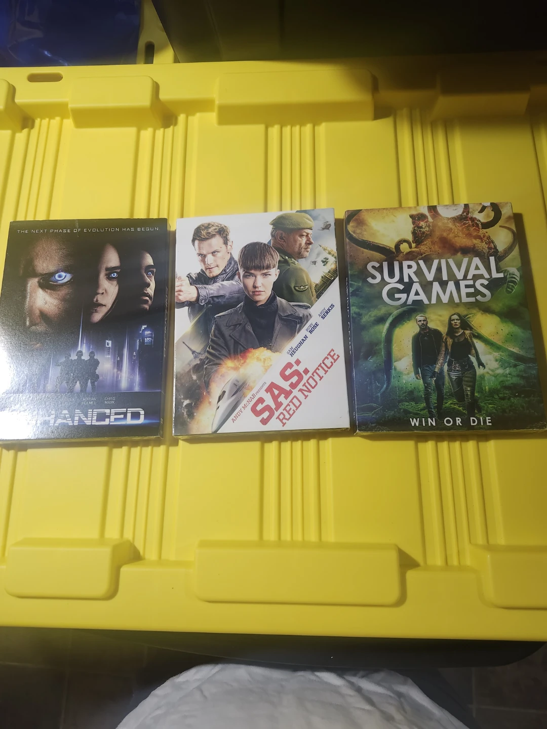 Enhanced, SAS: Red Notice, Survival Games DVDs