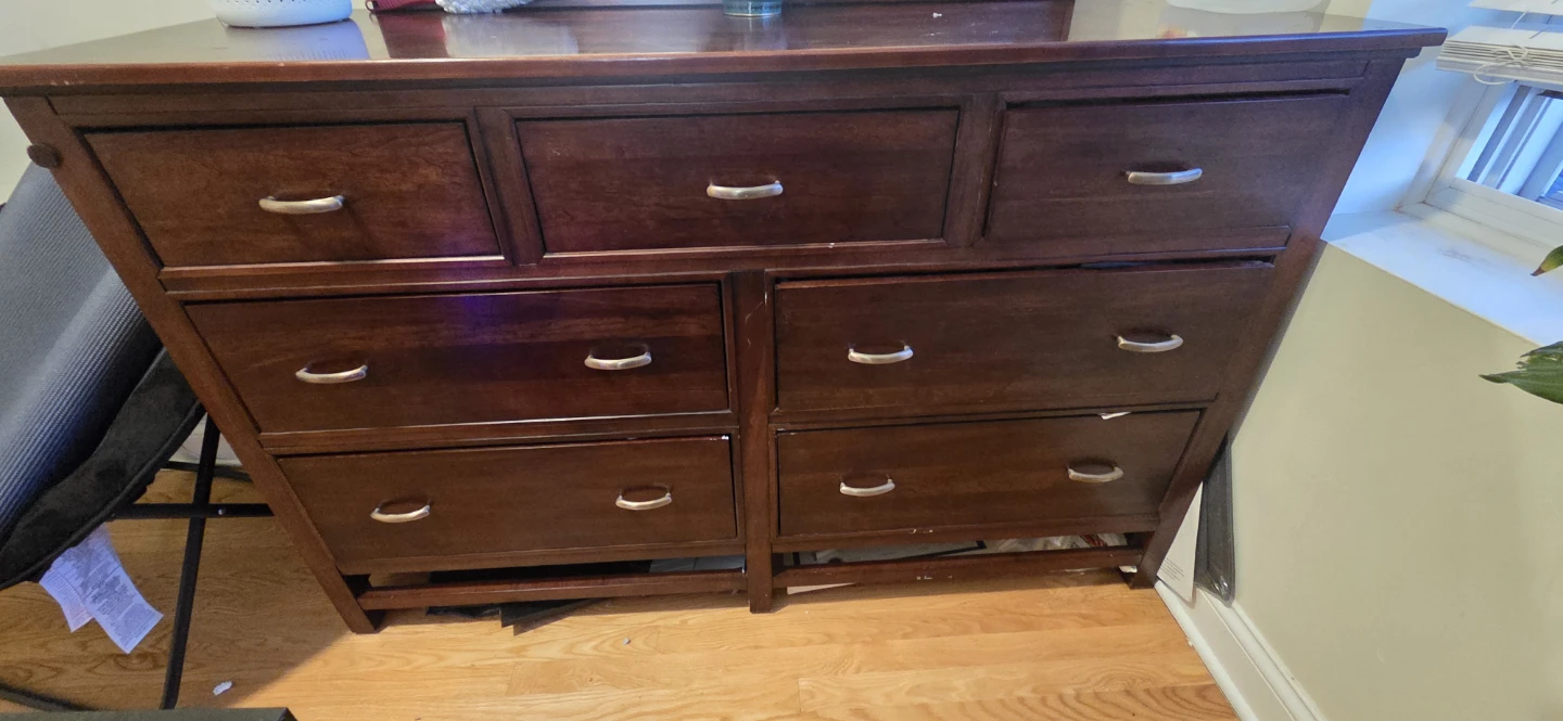 Dark Wood Dresser with Mirror