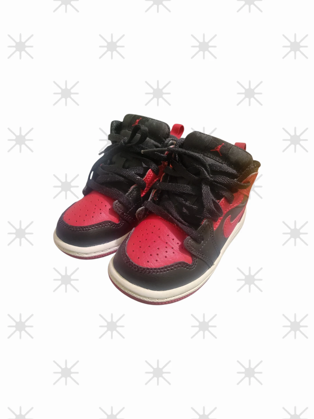 Nike Air Jordan 1 Mid Toddler "Bred" Black Gym Red  Size 7C