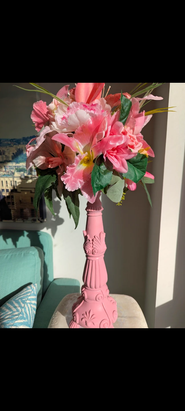 New faux flowers arrang made by prof.
