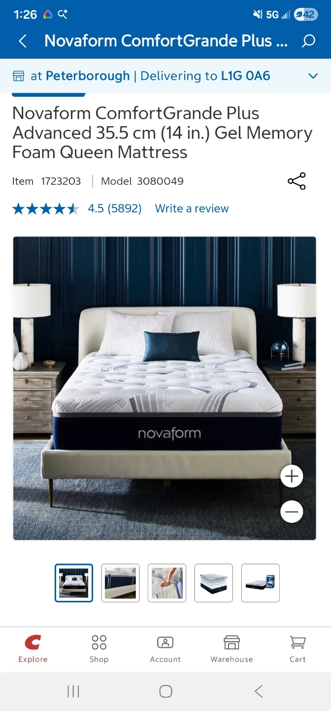 NEw Novaform ComfortGrande Plus Queen Mattress still in the box