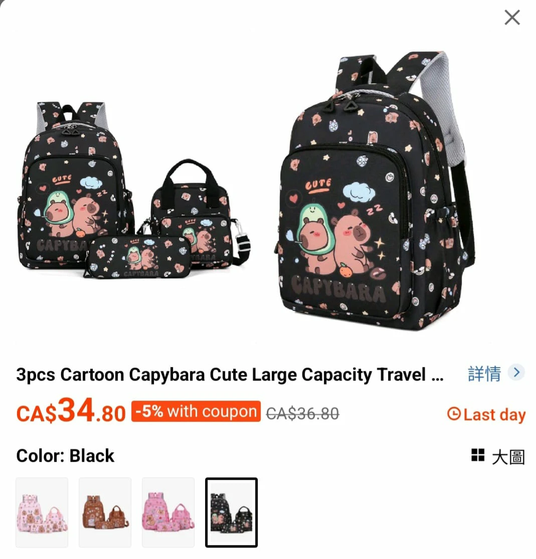 Cute 3-Piece Backpack Set - photo 5