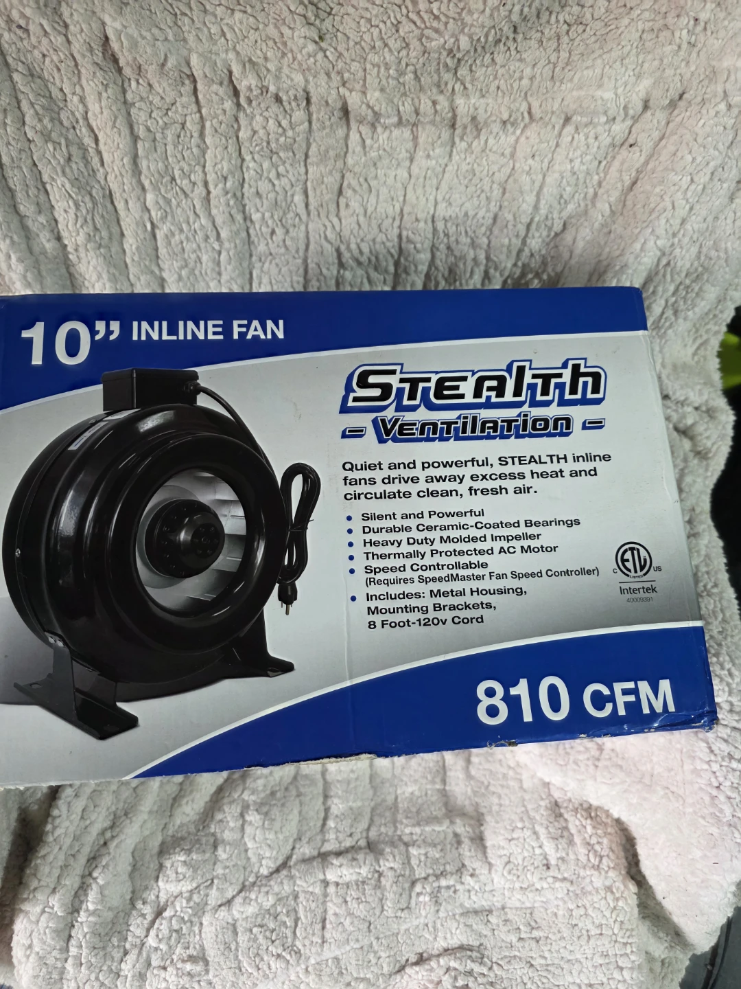 Stealth Ventilation 10" Inline Fan - 810 CFM