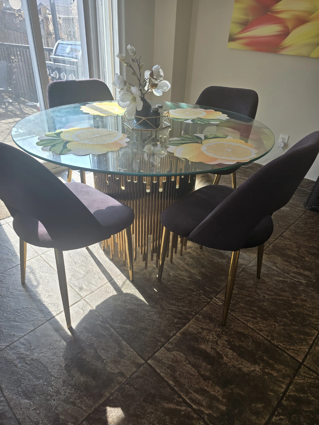 Glass Dining Table with 4 Chairs - photo 2