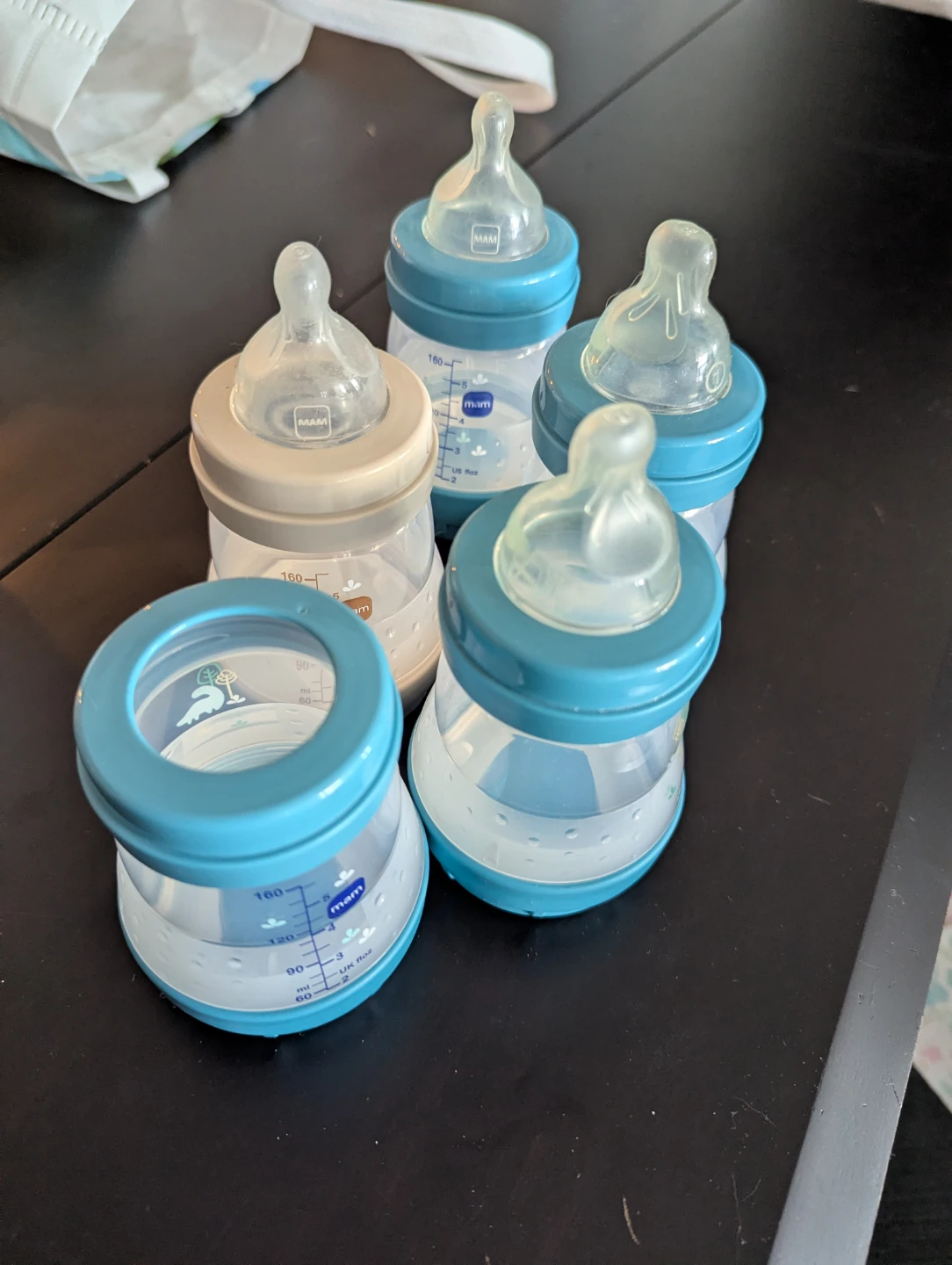 Set of 5 MAM Baby Bottles