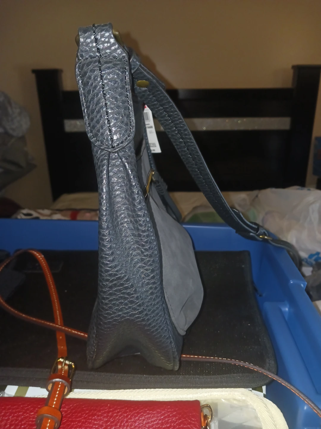 Black Faux Leather Crossbody Bag - photo 2