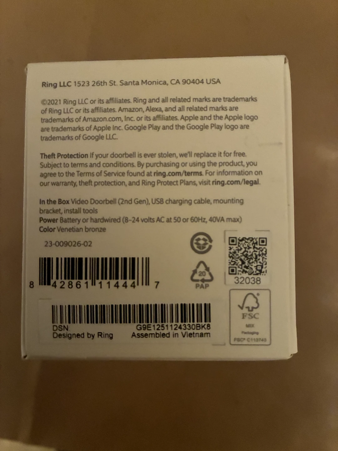 Ring Video Doorbell (2nd Gen) - Venetian Bronze - photo 2