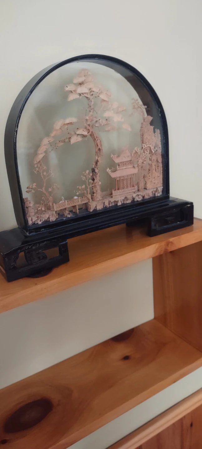 Vintage Carved Cork Diorama Landscape Scene - photo 2