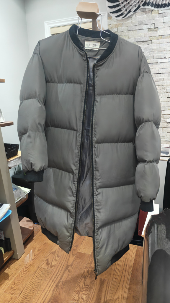 Long Puffer Bomber Jacket