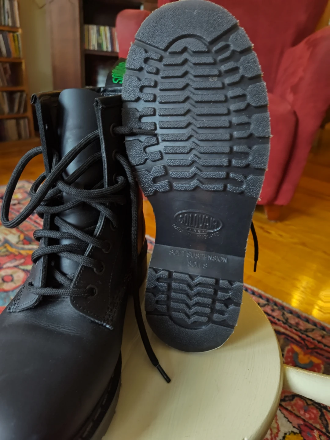 Solovair Black Leather Lace-Up Boots Made in England - photo 2