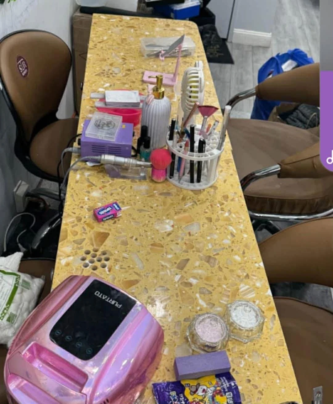 Nail Salon Manicure Table with Chairs and Tools - photo 2