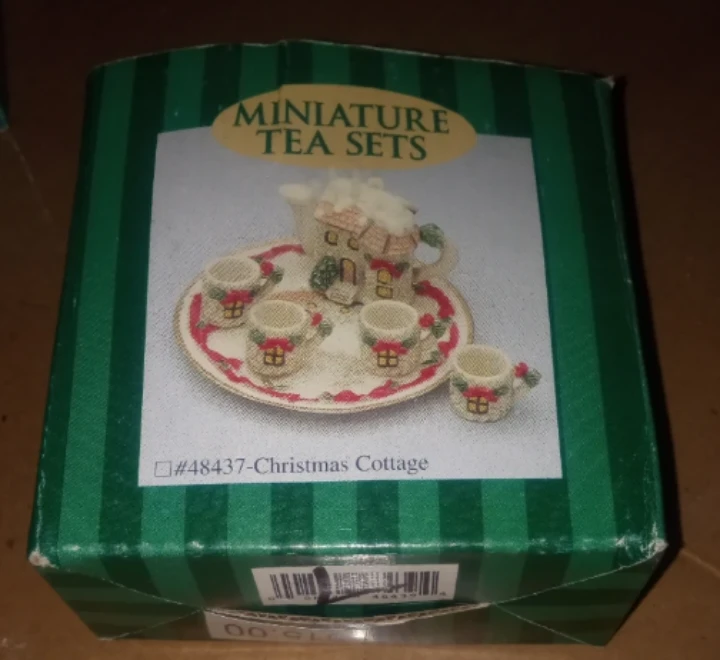 Miniature Christmas Cottage Tea Set