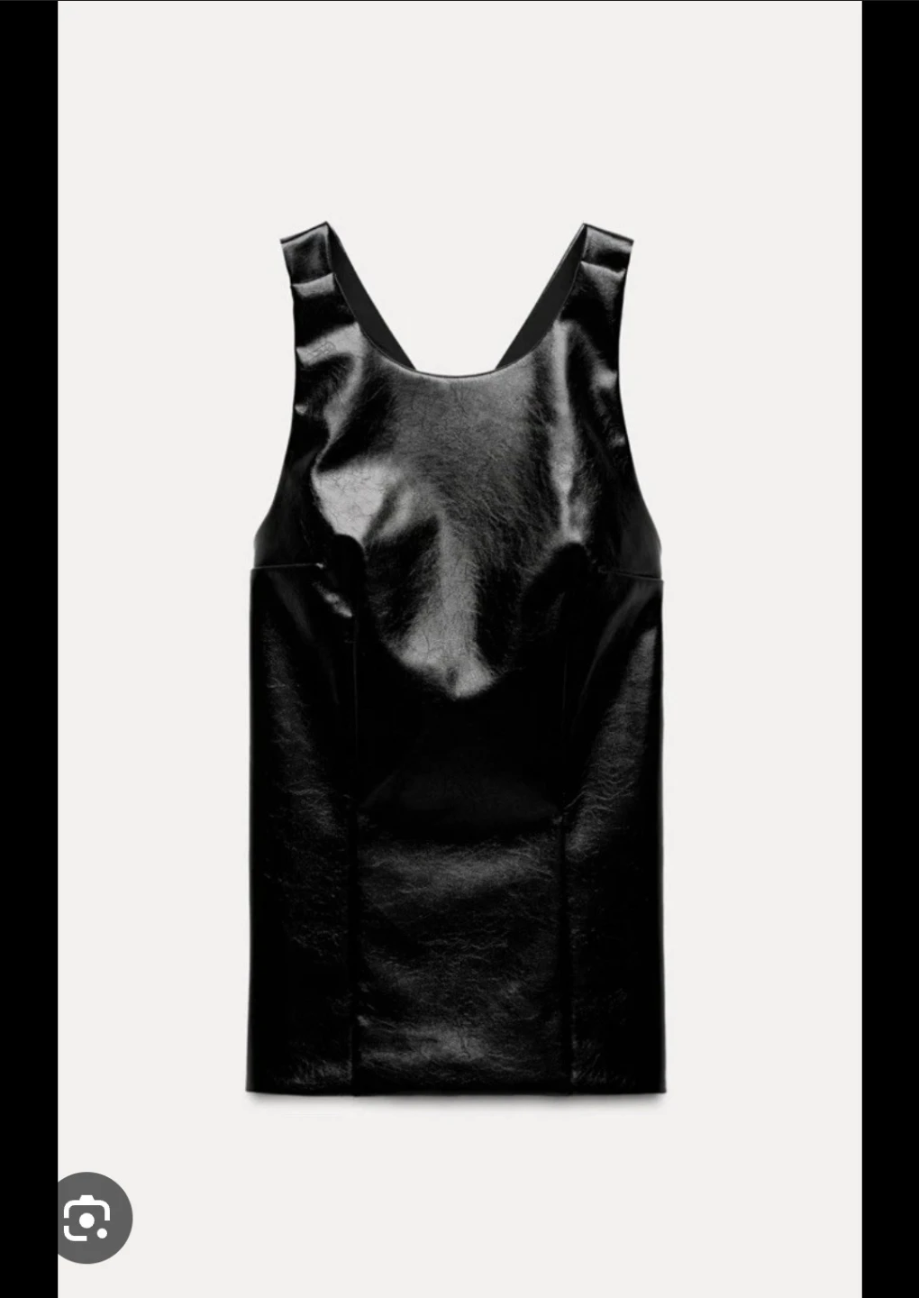 Zara Black Faux Leather Top S - photo 2