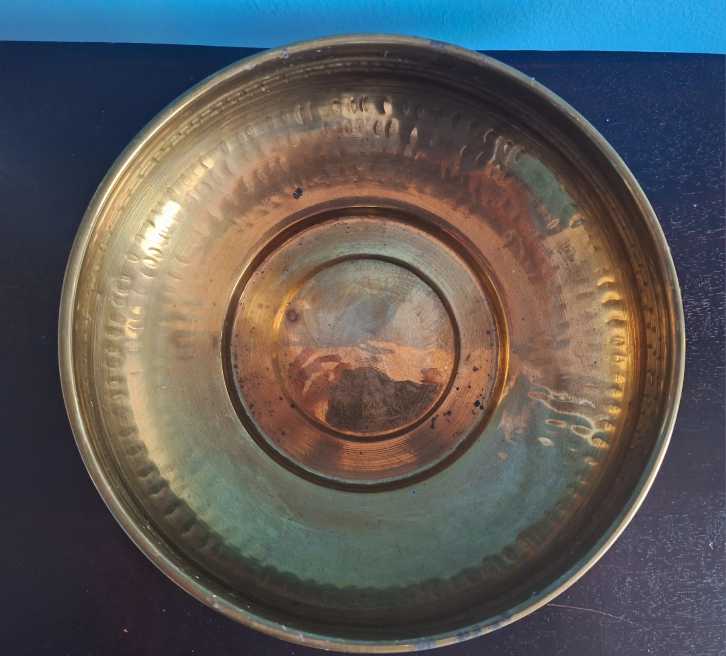 Vintage Brass Bowl Planter Uruli - photo 2