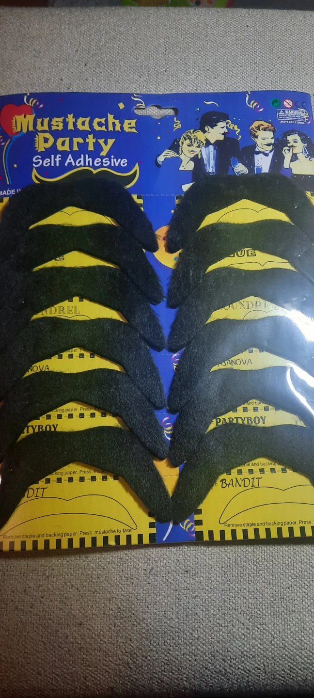 New 24 Pcs Black Mustache Party Self Adhesive