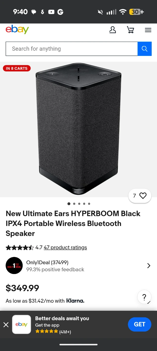 Ultimate Ears HYPERBOOM Portable Wireless Bluetooth Speaker
