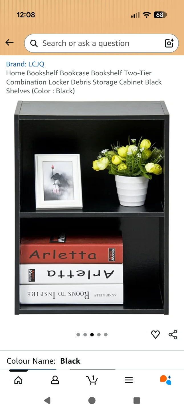Black 2-tier bookshelf/storage cabinet - photo 5