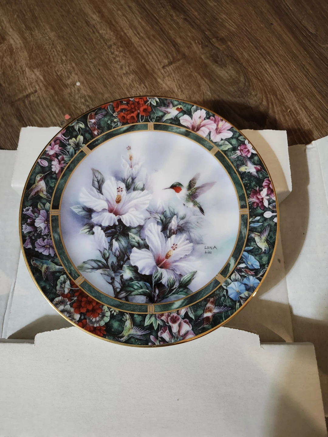 The Ruby-Throated Hummingbird Plate by Lena Liu