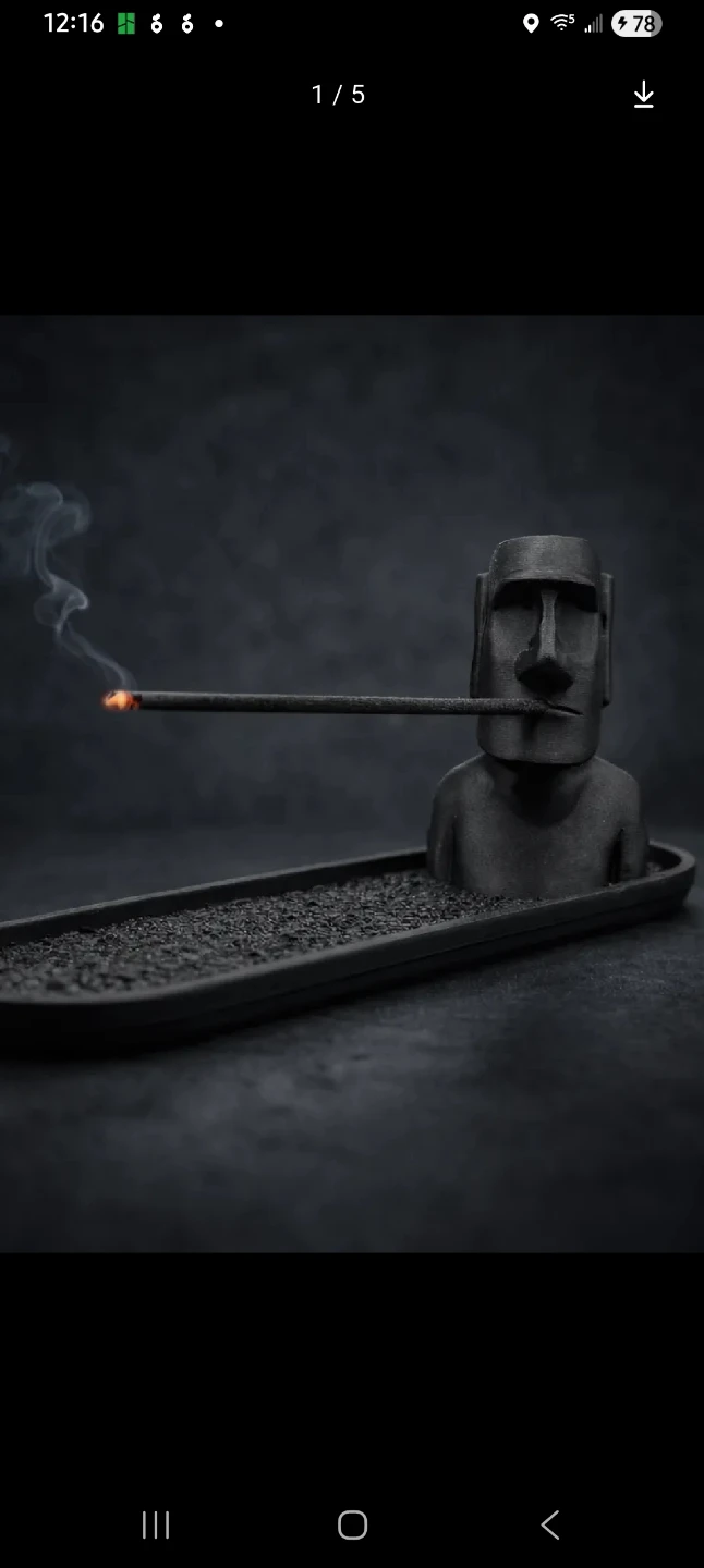 Moai Easter Island Head Incense Holder