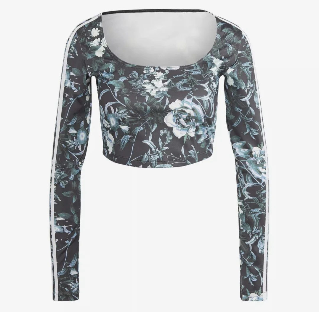 BNWT Adidas Originals Floral Long Sleeve Cropped Top