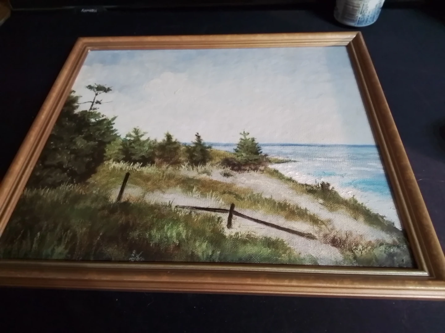Oil Painting Signed Pastie am Lake Huron  15.5x13.5" - photo 4