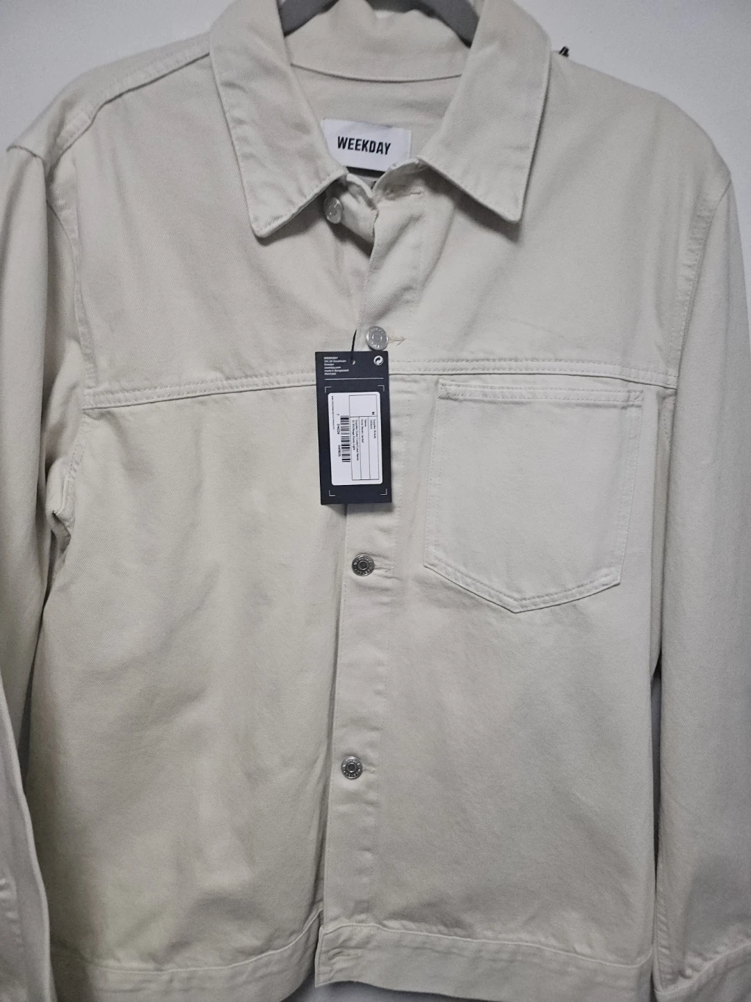Weekday Men's Cone Denim Jacket - Light Beige - Size M