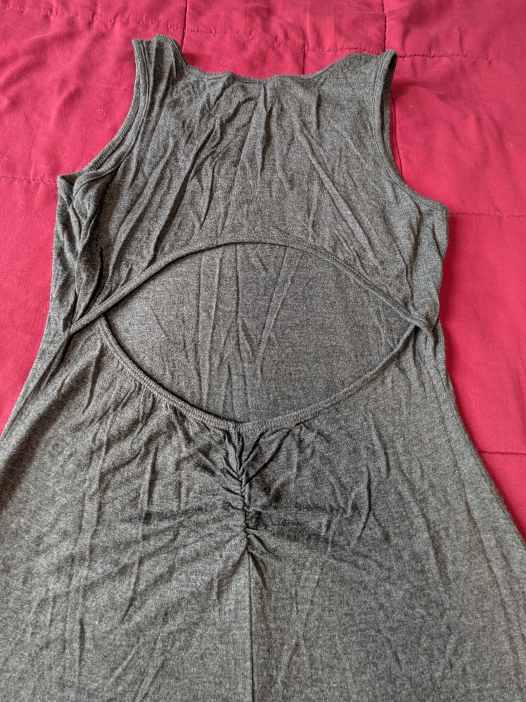 Grey Sleeveless Maxi Dress with Back Cutout - photo 2