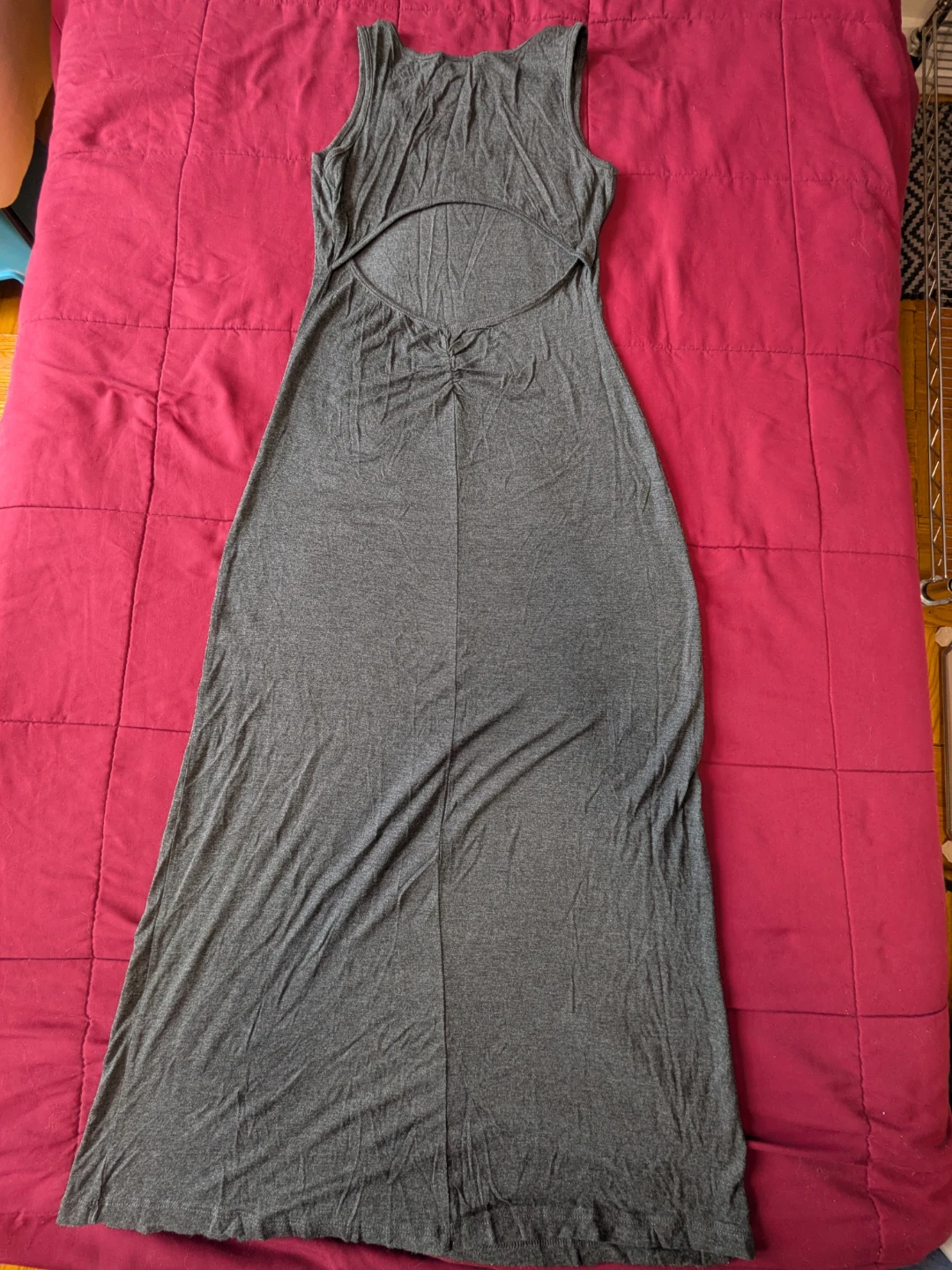 Grey Sleeveless Maxi Dress with Back Cutout - photo 4