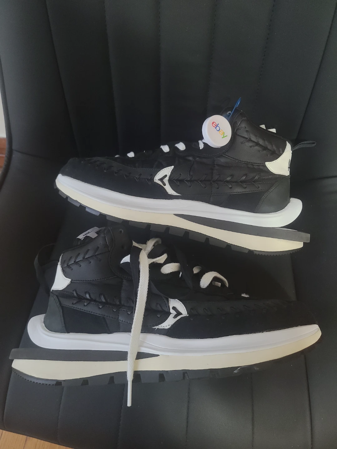 Nike x Sacai x Jean Paul Gaultier Vaporwaffle "Black" size 11.5 - photo 3