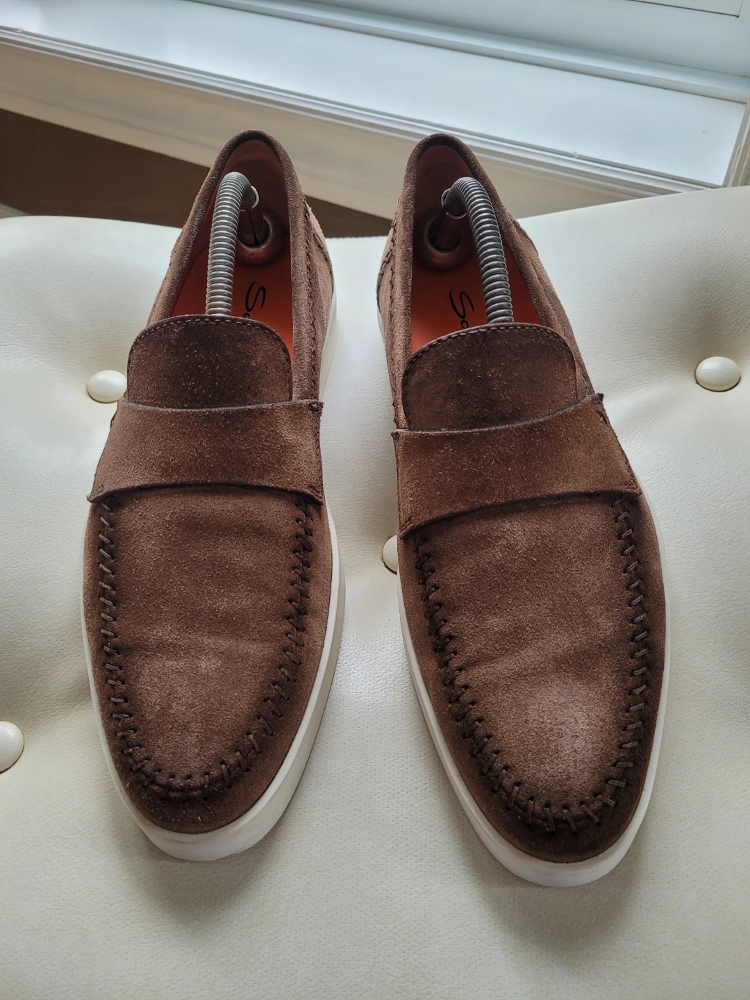 Santoni Brown Suede Loafers - Made in Italy - photo 2