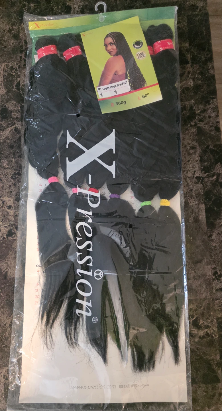 X-pression Lagos Mega Braid 60" Black Braiding Hair - photo 3