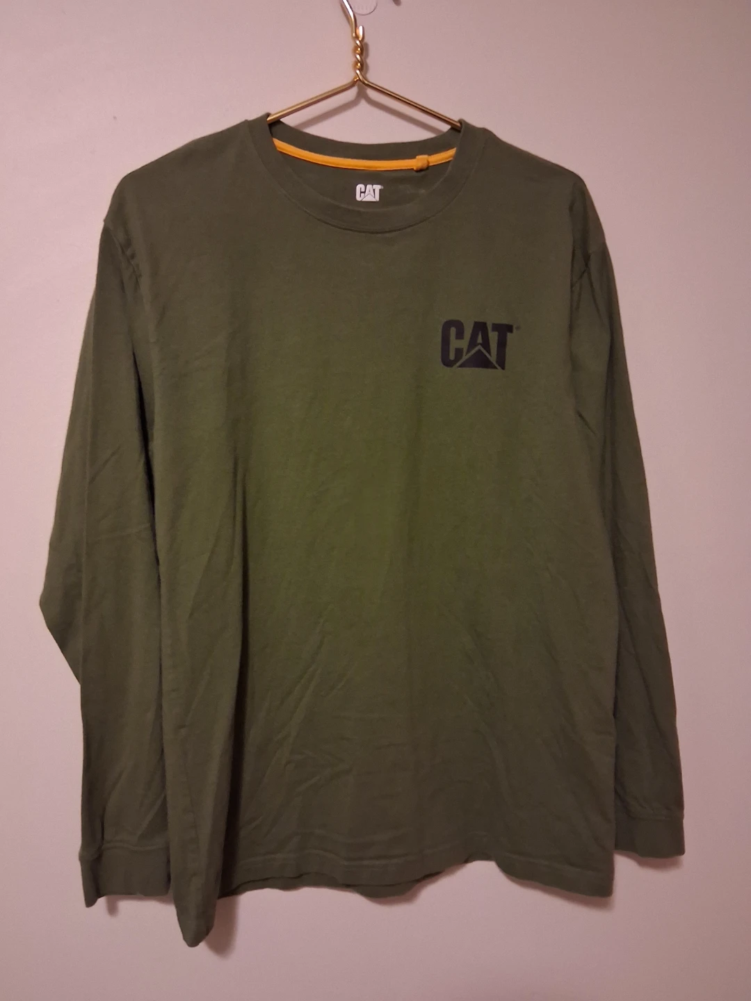 CAT Long Sleeve T-Shirt Olive Green Med