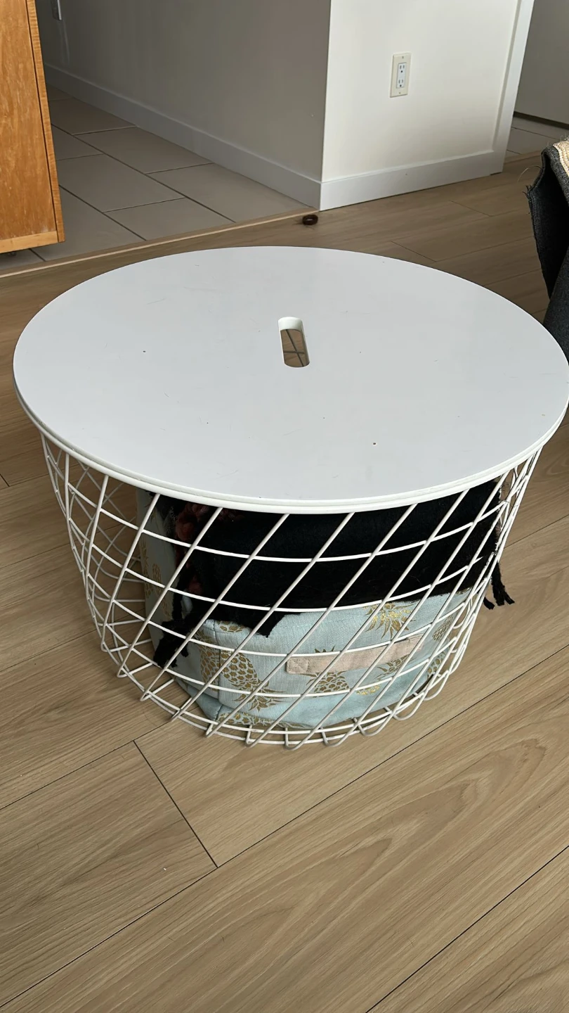 White Round Storage Coffee Table