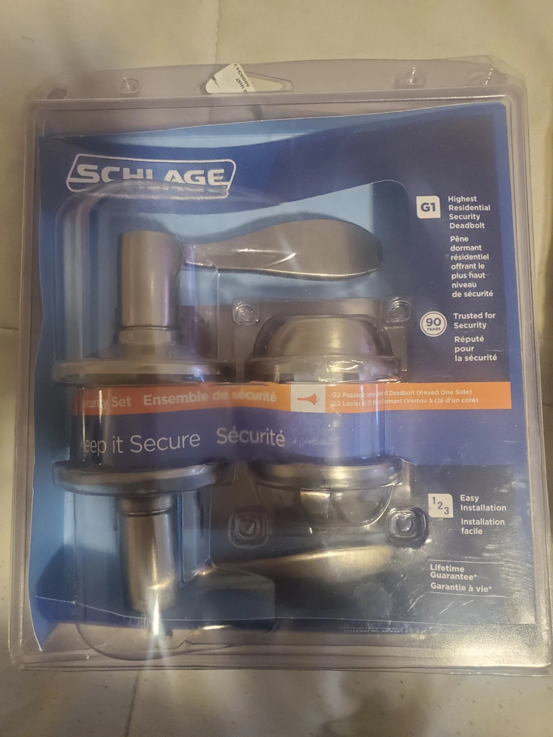Combination Entry/Deadbolt Lock Set - Brushed Stainless Steel - photo 3