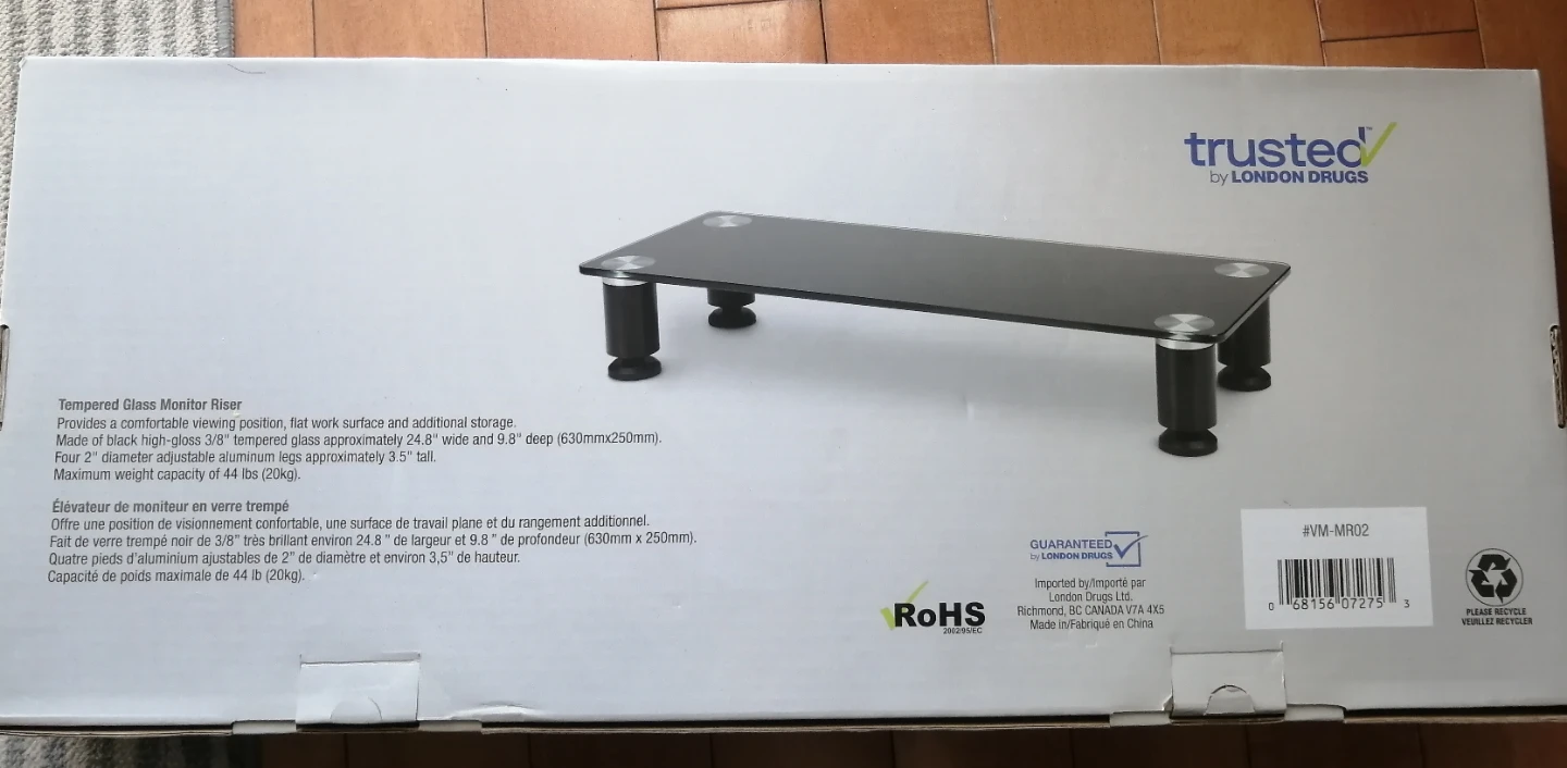 Trusted by London Drugs Black Glass Monitor Stand - photo 2