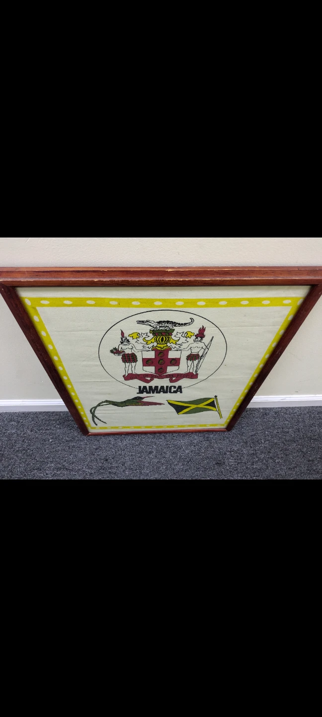 Framed Jamaica Coat of Arms and Flag Art - photo 3