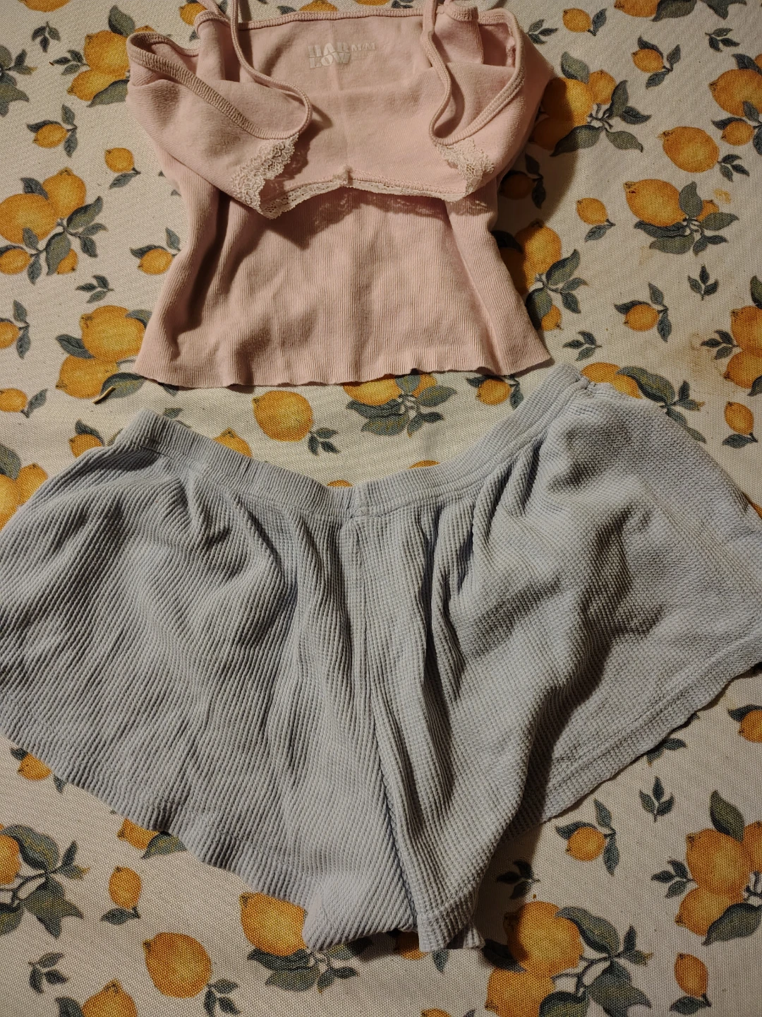 Harlow Lavender Waffle Knit Short and pink tank set - photo 4